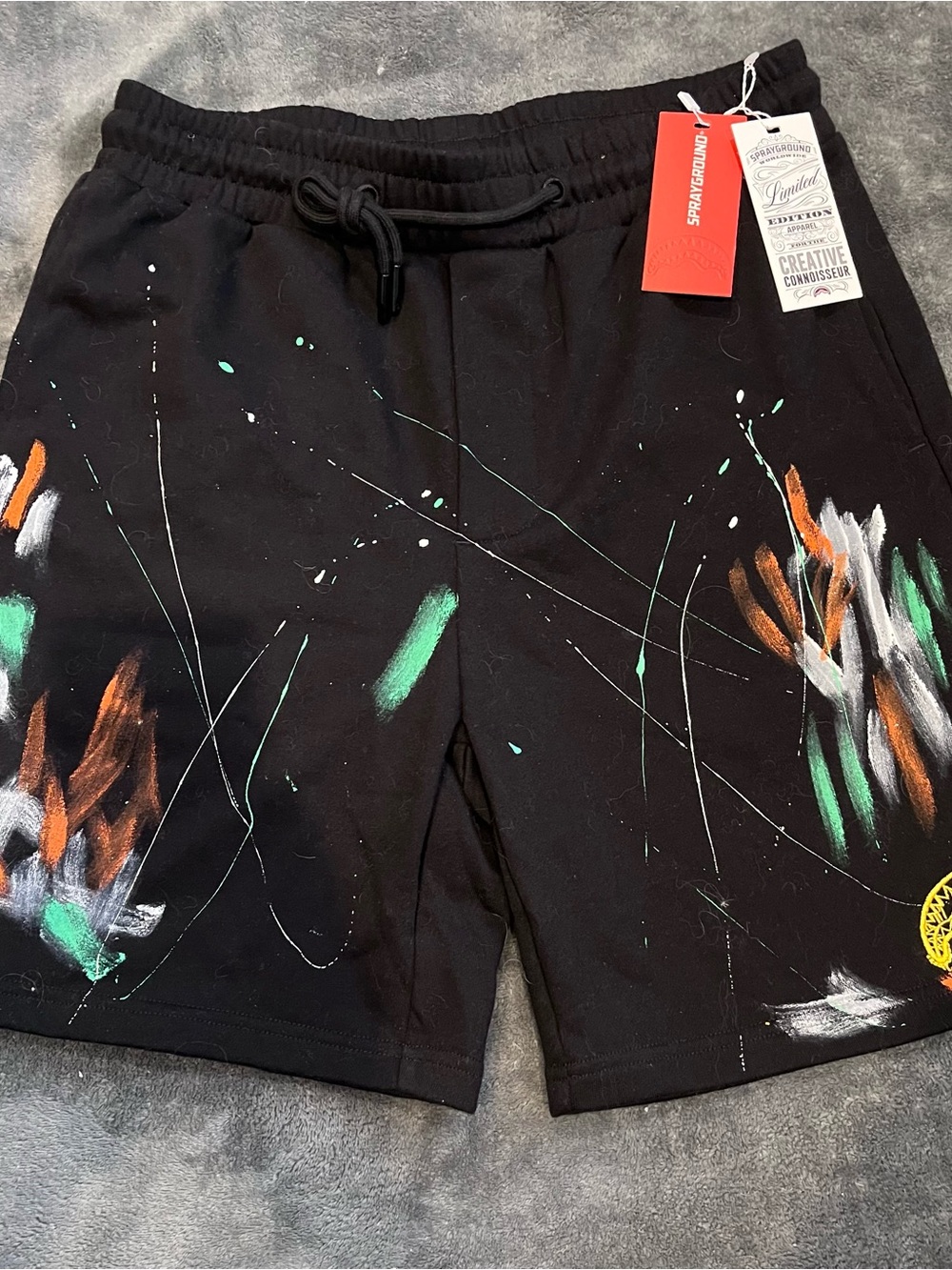 Sprayground limited edition Black Painted-Detail Men's Shorts